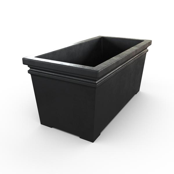 long plastic planter trough Gardenstone Prairie Trough Etched Black