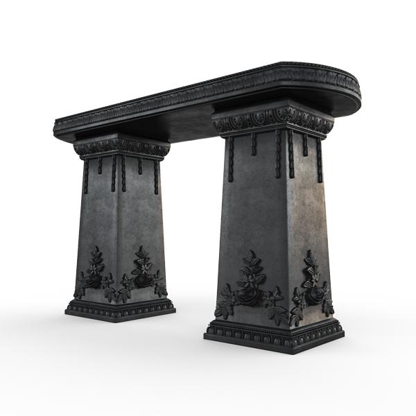 Gardenstone Side Table Benches Gardenstone Etched Black Side Table 