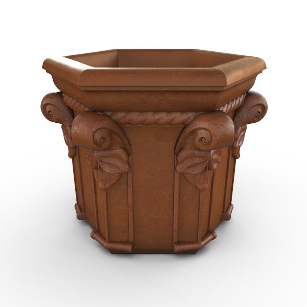 tuscan planter pots Gardenstone Tuscan Hexagonal Corten Steel